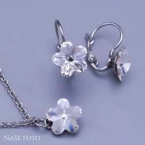 Souprava z chirurgické oceli Swarovski kytičky crystal