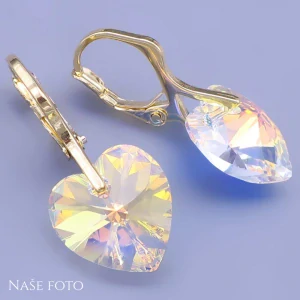 Souprava swarovski srdíčka Crystal AB(měnící)14,18mm