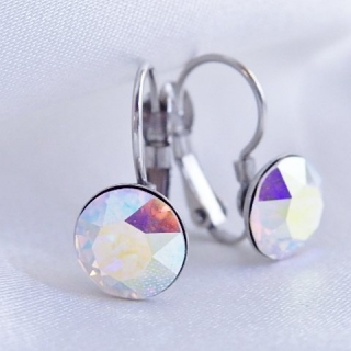 Dětské náušnice Swarovski Rivoli 8mm > varianta Crystal AB - měnící se