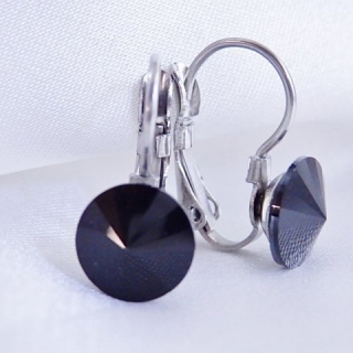 Dětské náušnice Swarovski Rivoli 8mm > varianta Jet (černá)