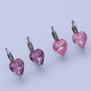Dětské náušnice Swarovski srdíčka