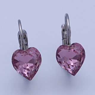 Dětské náušnice Swarovski srdíčka 10mm Crystal