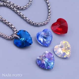 Srdíčko Swarovski 10mm s řetízkem z chirurgické oceli