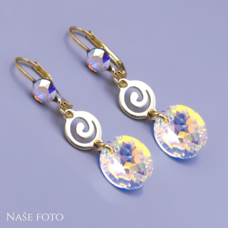 Krásné pozlacené náušnice Swarovski AB z chirurgické oceli