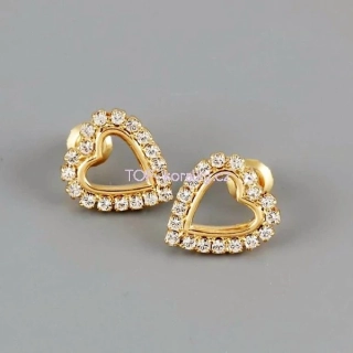 Zlacené náušnice MILUJI TĚ - Swarovski Elements