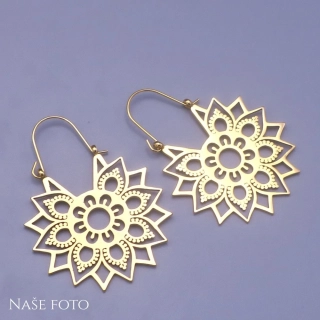 Orientální pozlacené náušnice z chirurgické oceli