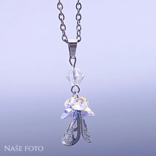 Přívěsek Andělíček Swarovski® Crystal AB – chirurgická ocel