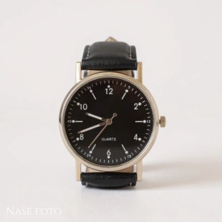 Unisex hodinky Classic – černé se stříbrným pouzdrem