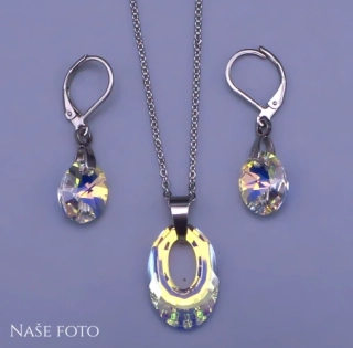 Swarovski souprava Oval Crystal AB