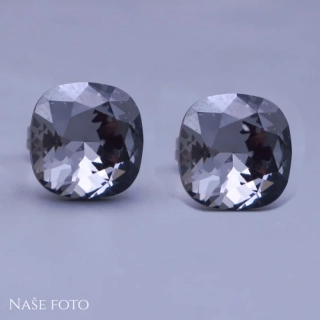 Swarovski náušnice Silver Night 10 mm